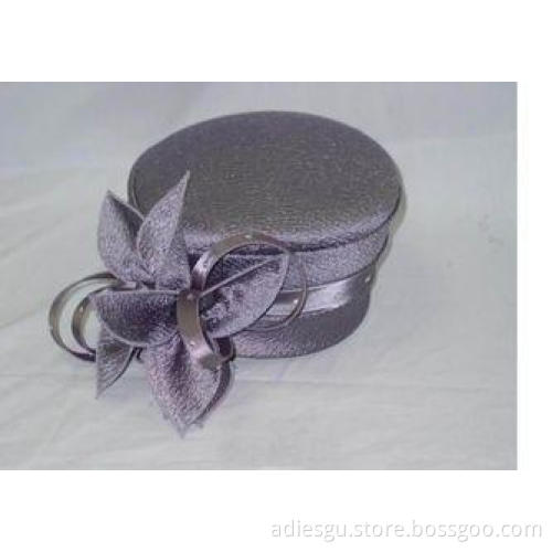 Purple Black Women Church Hats With Rose , Ladies Wedding H